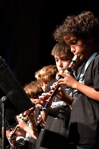 Students play clarinet for the OMA Showcase
