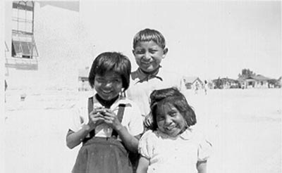 Black and white image of early Tucson Unified School District students. 