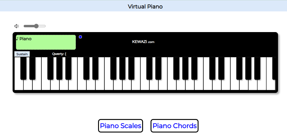 Picture of a Virtual Piano KEWAZI.com Piano Scales Piano Chords