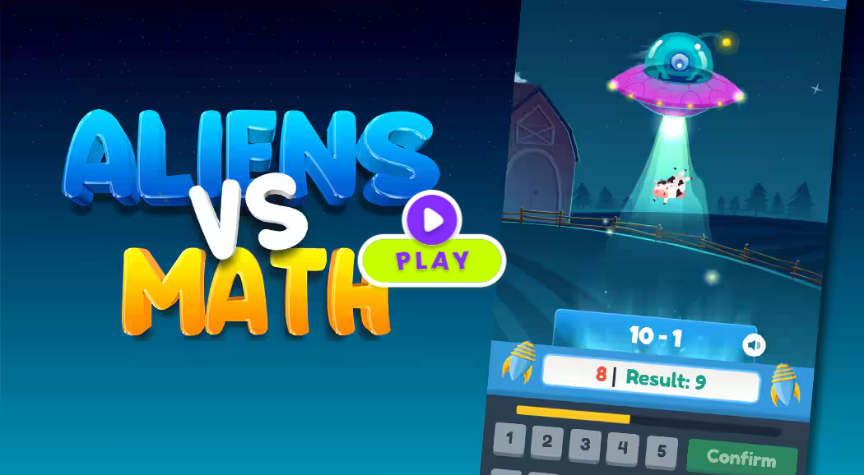 Aliens vs Math picture of an online game. 