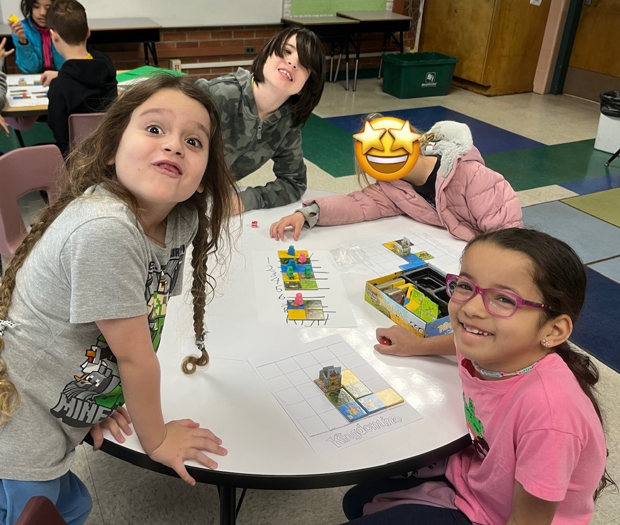 Hudlow students playing Kingdomino. 