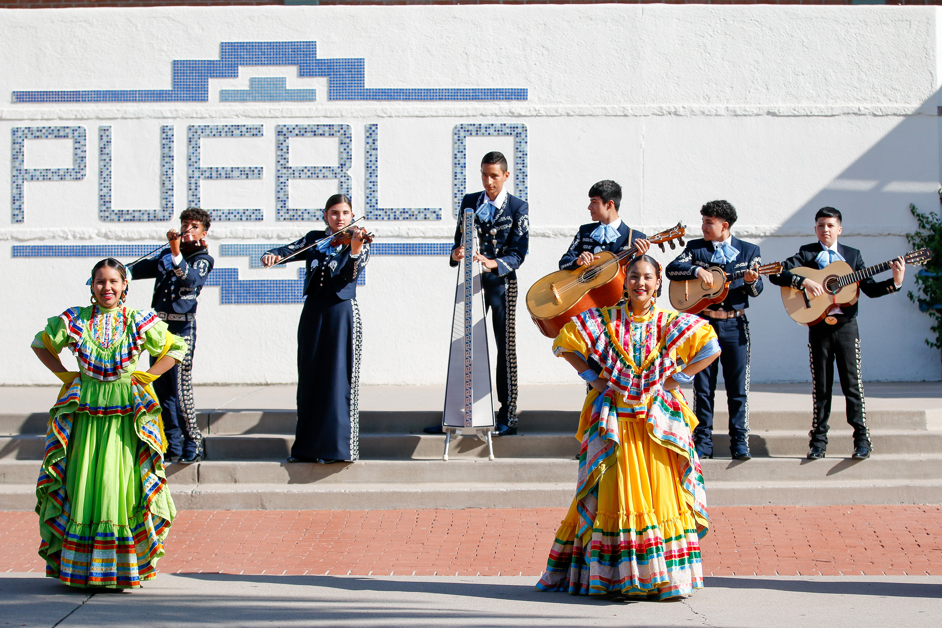 Pueblo's mariachi and folklorico members perform at the opening ceremony